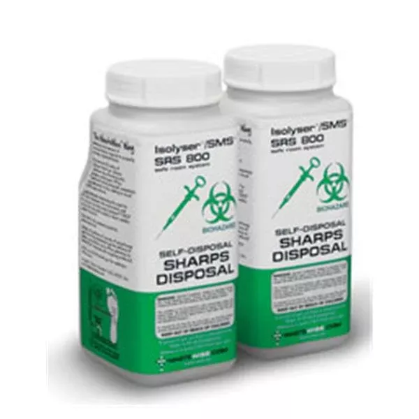 WCM Container Sharps Isolyser/SMS .8L White 2/Pk, 4 PK/CA (SRS 800)