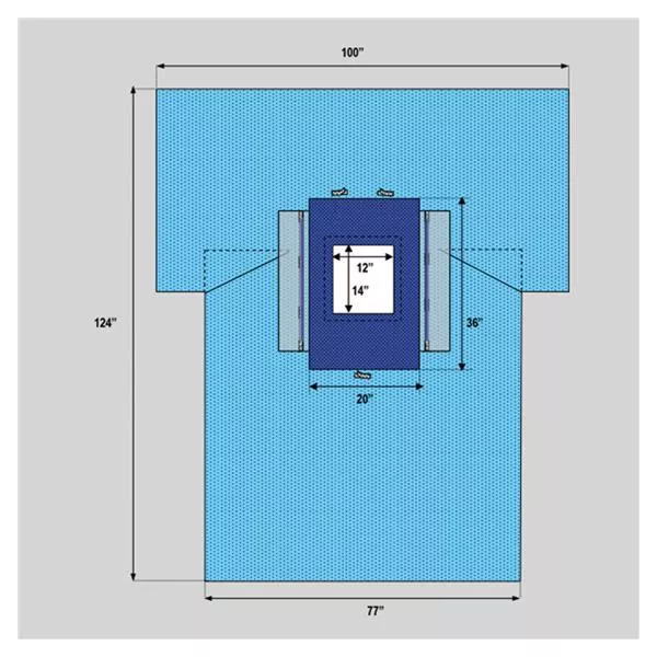 WelmedDrape Abdominal Laparoscopy 12x13" Fenestrated 1x124" Sterile Ea, 25 EA/CA (1222-2180)