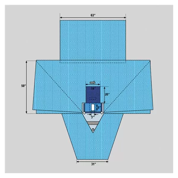 WelmedDrape Gyn/Urology 3x6" Fenestrated 76x44" Sterile 24/Ca
