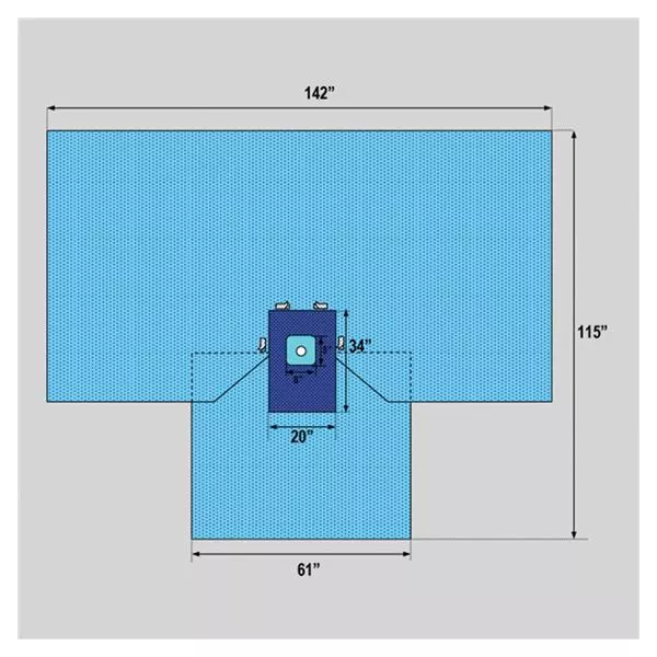 WelmedDrape Hand hand 1" Fenestrated 142x135" Sterile Ea, 18 EA/CA (1222-8610)