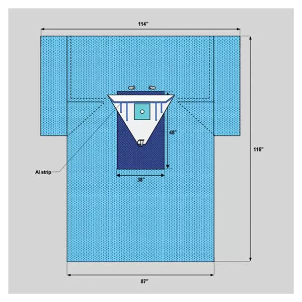 WelmedDrape Knee Arthroscopy 2-1/2" Fenestrated 114x116" Sterile Ea, 8 EA/CA (1222-8530)