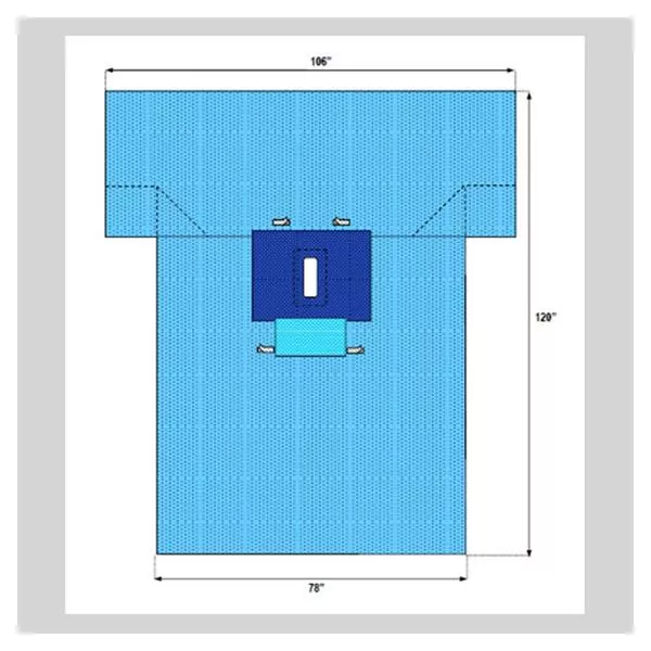 WelmedDrape Laparotomy 4x12" Fenestrated 16x12" Sterile Ea, 18 EA/CA (1222-2110)