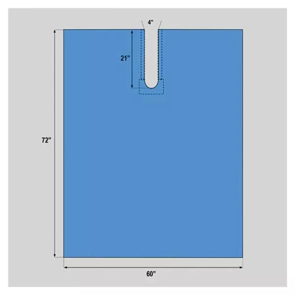 WelmedDrape Orthopedic U-Shaped Fenestrated 60x72" Sterile Ea, 60 EA/CA (1222-1910)