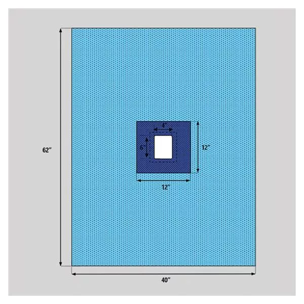 WelmedDrape Surgical 4x6" Fenestrated 40x62" Sterile Ea, 60 EA/CA (1222-2112)