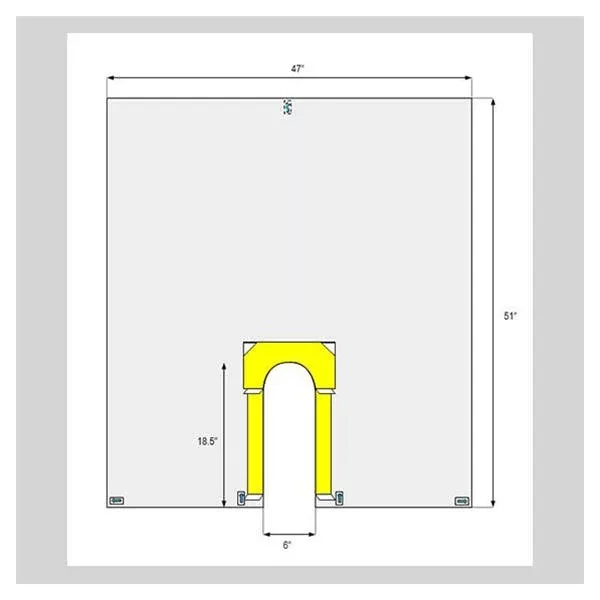 WelmedDrape Surgical Clearview Fenestrated 47x51" Sterile Ea, 40 EA/CA (1501-1015)
