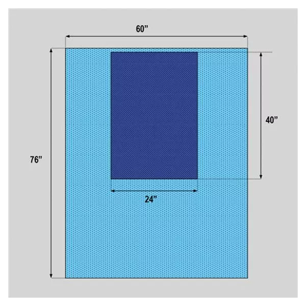 WelmedDrape Surgical Non-Fenestrated 60x76" Three-Quarter Sterile 35/Ca