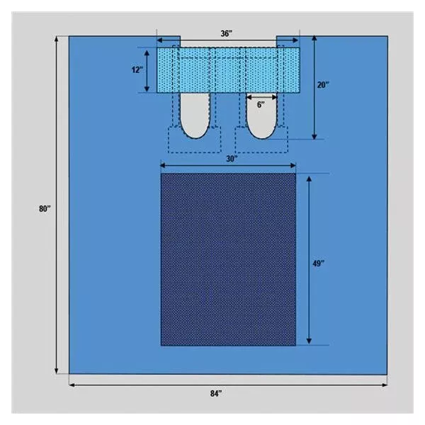 WelmedDrape Underleg Perineal Surgical CV Fenestrated 84x8" Strl 25/Ca