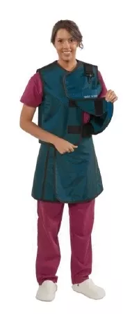 Wolf X-Ray X-Ray Apron / Vest with Thyroid Collar Navy Blue Wraparound Style Large - M-1147395-3078 | Each