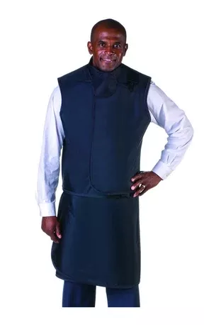 Wolf X-Ray X-Ray Apron / Vest with Thyroid Collar Navy Blue Wraparound Style X-Large - M-1139658-1226 | Each