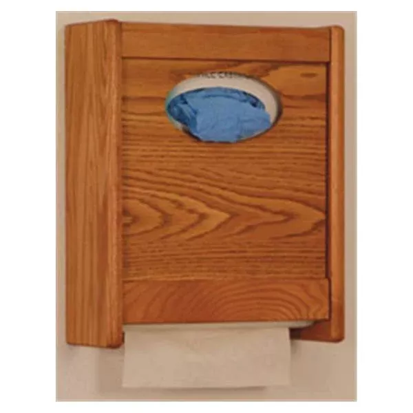 Wooden Mallet Combo Dispenser Glove / Towel / Tissue Wood Oval Medium Oak Ea