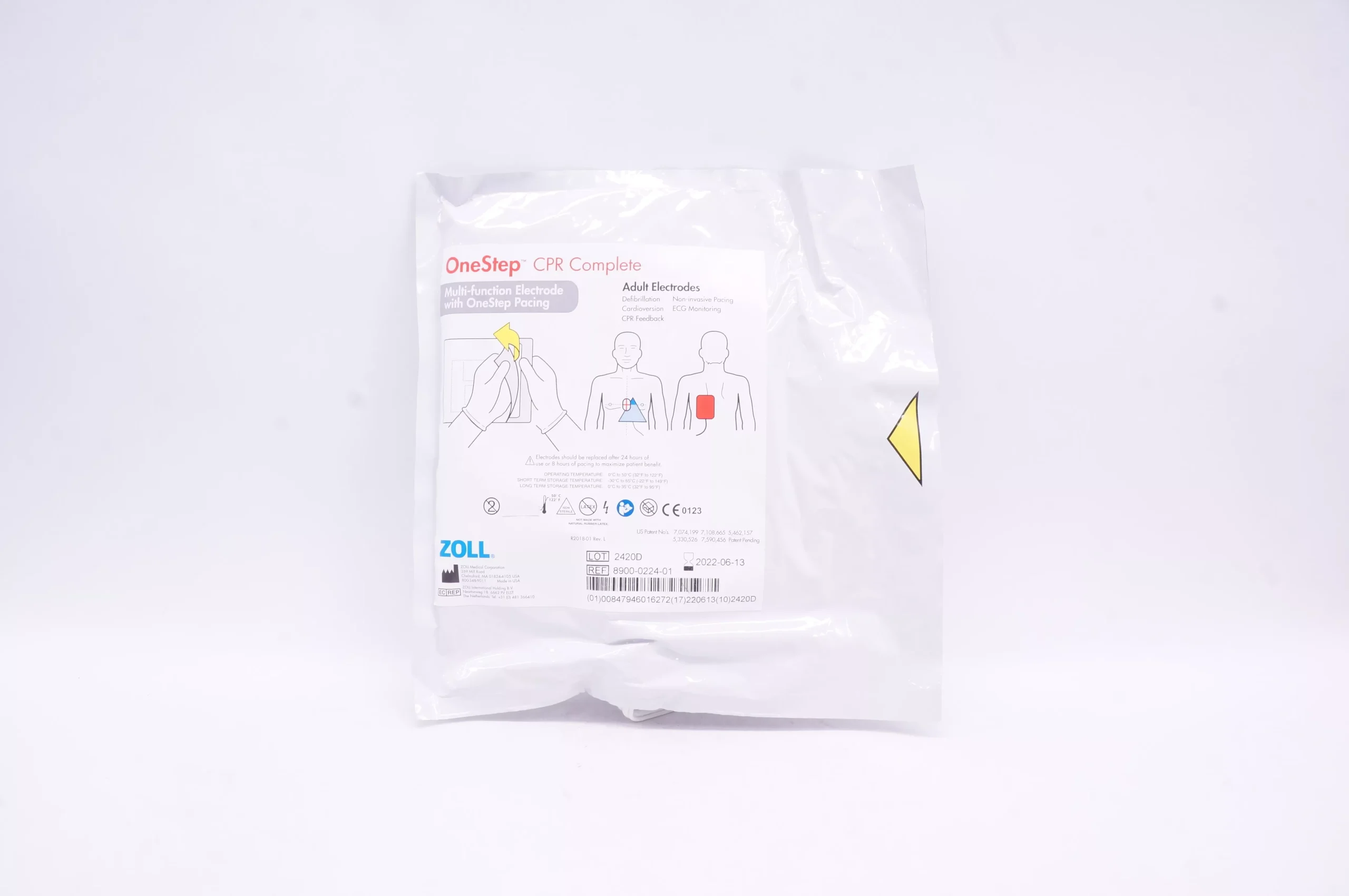 Zoll 8900-0224-01 OneStep CPR Complete Adult Multi-Function Electrodes